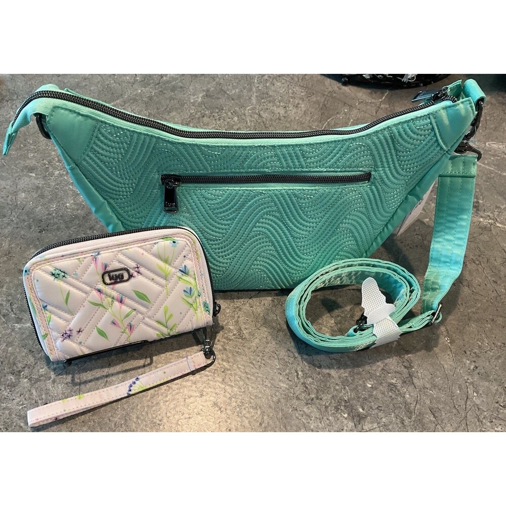 NWT LUG Swish Crossbody Bag Seaglass & Legacy Rodeo Wallet Meadow Retreat